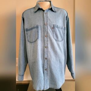 Levi's Red Tab | Men's Large | Blue Denim Shirt | Metal Buttons | LIKE NEW!